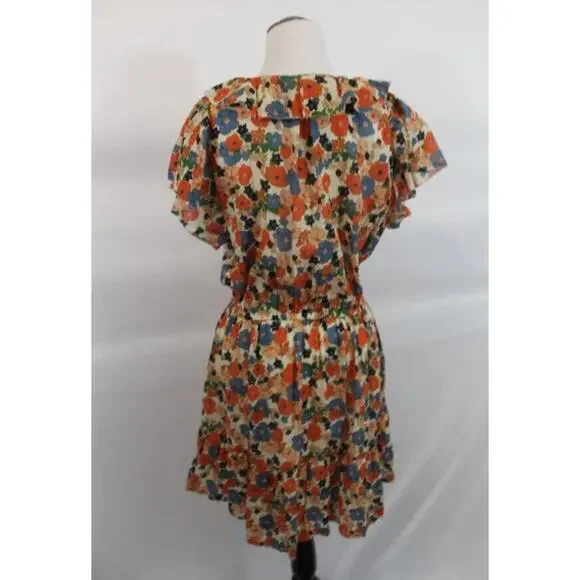 TROVATA Birds of Paradis Sz M Medium Marcella Dress Marina Floral Ruffle - Picture 8 of 8